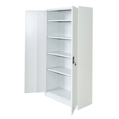 Metal storage cabinet 1800x900x400mm with 2 secure doors, 4 shelves, gray Breckner Germany
