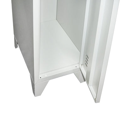 Locker, metal wardrobe with one door and key 1700x300x450mm Breckner Germany