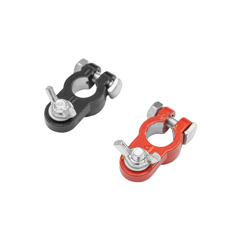Set of Zn battery terminals with HD red and black screws Heavy Duty Breckner Germany