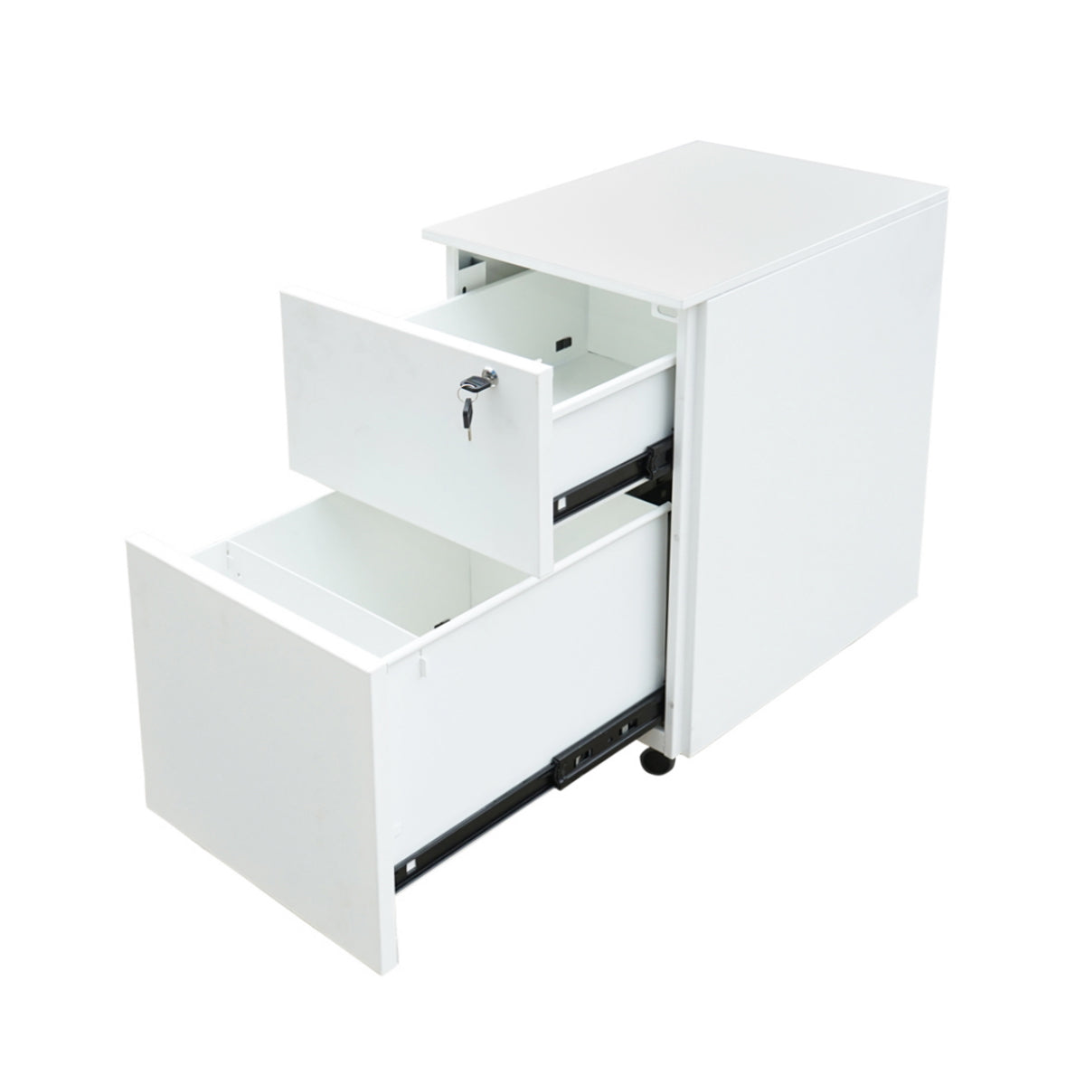Classifier, metal filing cabinet 2 drawers with wheels 560x340x480mm, RAL7035 Breckner Germany