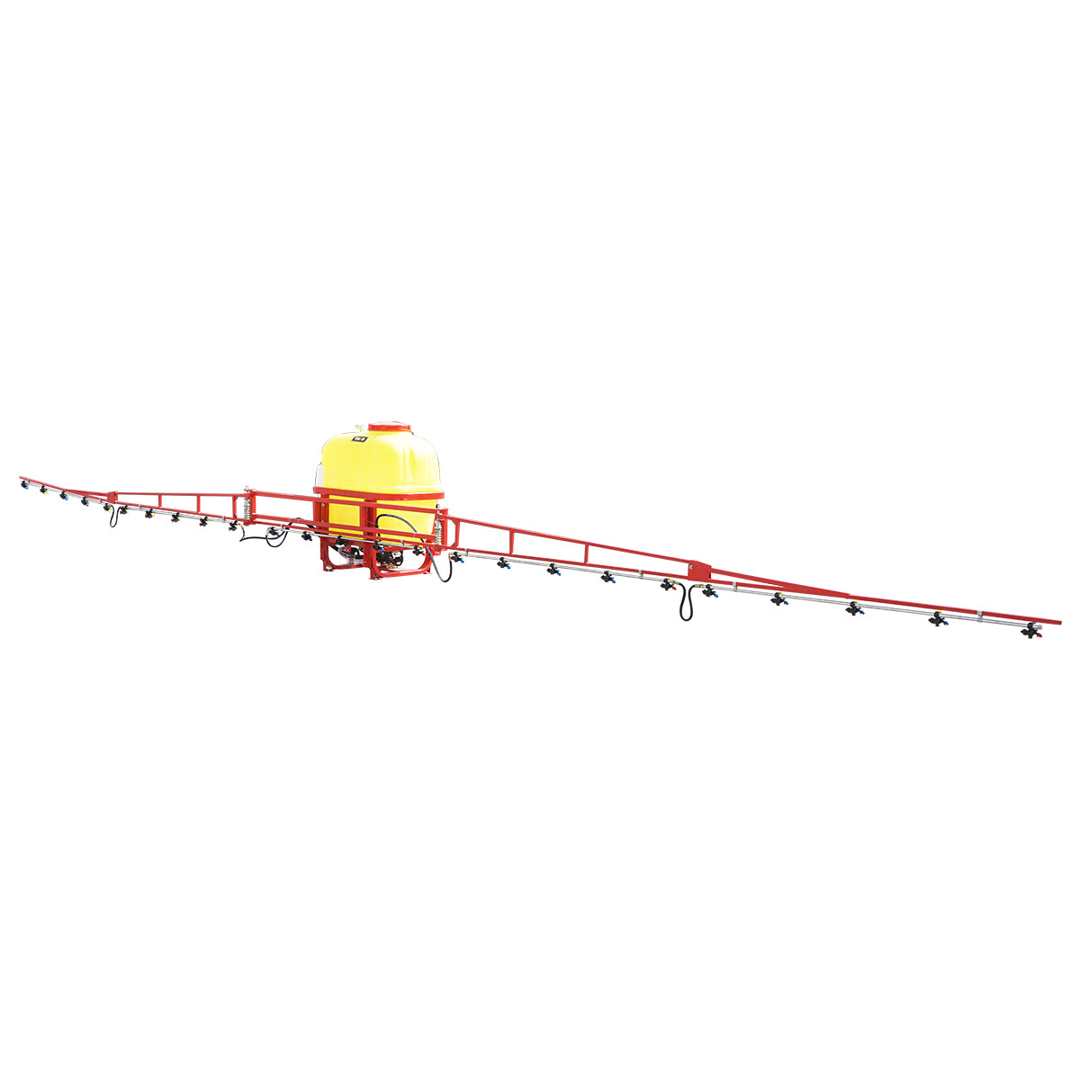 Herbicide sprayer with a 600L tank and 12m boom, with 25 triple nozzles
