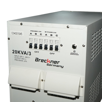 Automatic voltage stabilizer 20KVA, 16KW three-phase with servomotor Breckner Germany
