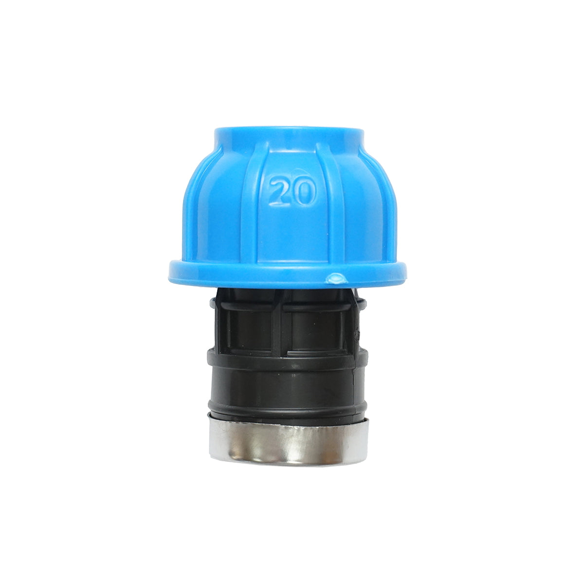 Compression fitting with inner thread D20mmx1/2 toll, PN16, for irrigation systems
