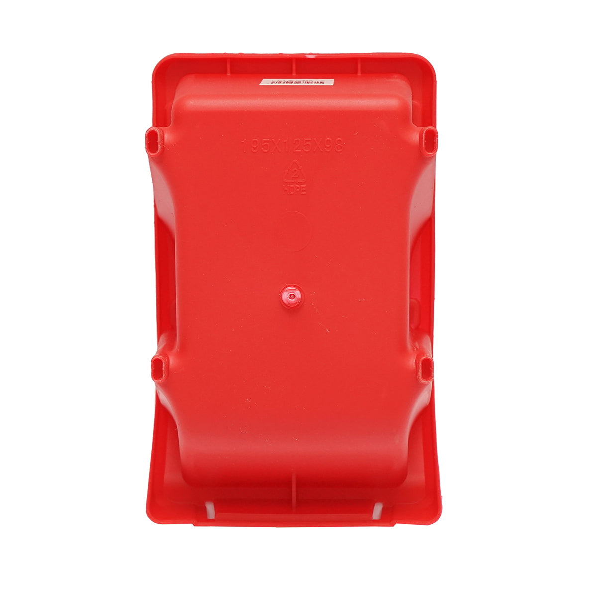 Red plastic storage box 195x125x95mm