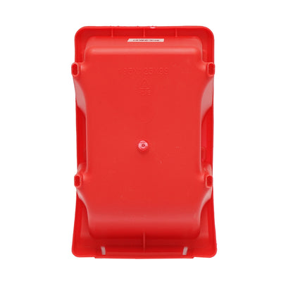 Red plastic storage box 195x125x95mm