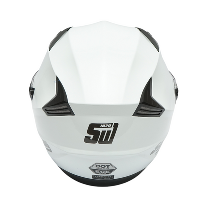 White jet-type motorcycle helmet, urban model with a transparent visor and sunglasses, size XL.