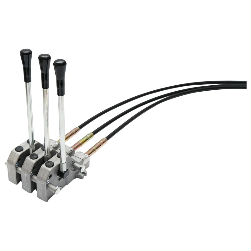 Hydraulic distributor with 3 levers, cable length 2m pressure 250 bar flow 40L/min Breckner Germany