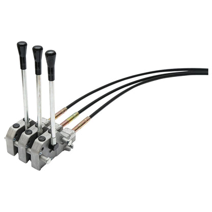 Hydraulic distributor with 3 levers, cable length 2m pressure 250 bar flow 40L/min Breckner Germany