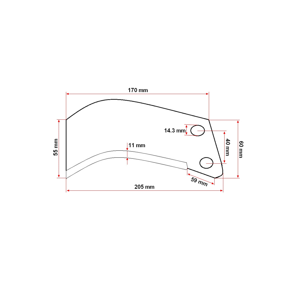 Left knife for the KK DISDH78 milling cutter