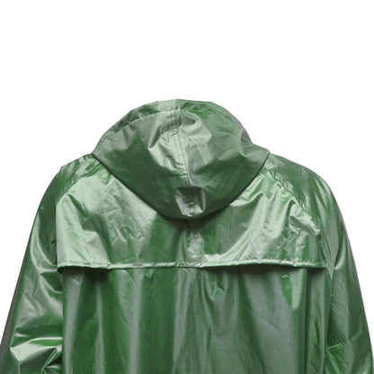 Waterproof suit size L with hood and polyester and PVC pants, green Breckner Germany