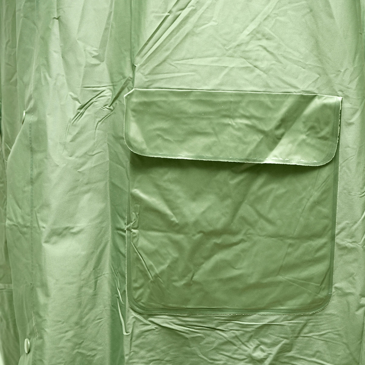 XL waterproof hooded poncho made of PVC, 2 pockets, snap closure, dark green Breckner Germany