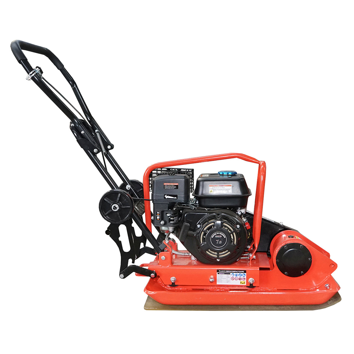 C100-A plate compactor with a working surface of 690x460mm, standard euro 5 engine, 196CC/6.5HP, 5400 RPM, 106Kg Breckner Germany