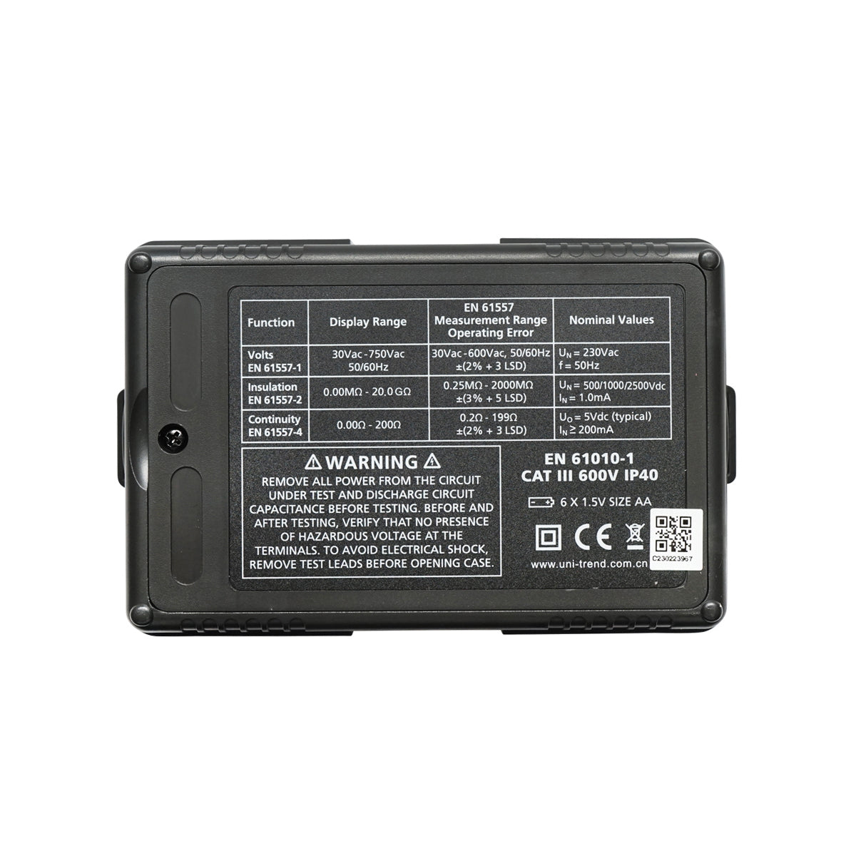 Digital multimeter, insulation resistance UT502A, with 3 functions UNI-T