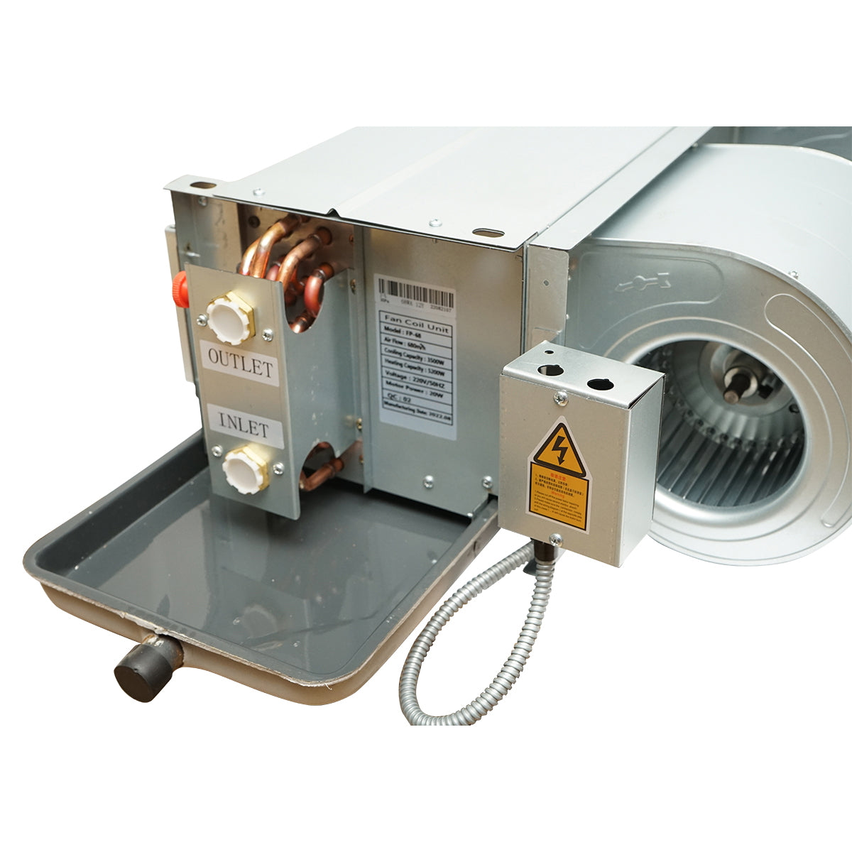 Ventiloconvector 3.5/5.2KW duct type FP-68 for ceiling, 2 pipe system Fan Coil Unit