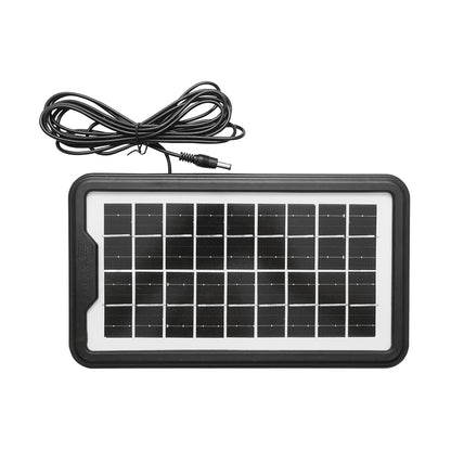 Portable LED lighting kit with 3 bulbs/projector, solar panel, and 6V, 4.5Ah battery for fishing camping GD-17