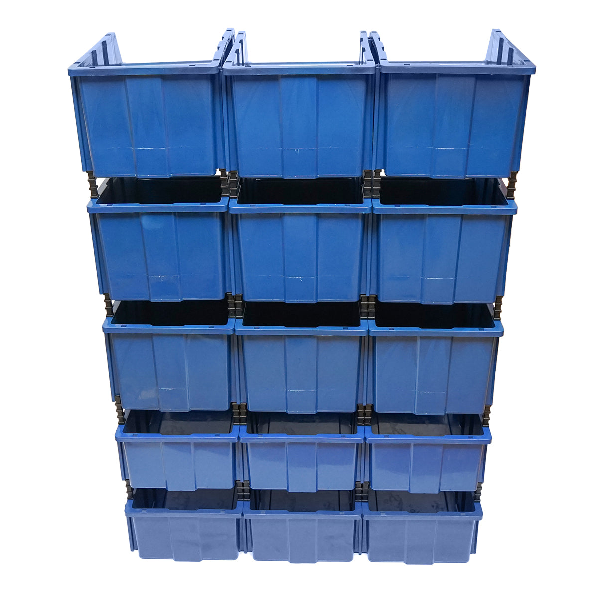 Stand with 15 storage/organization boxes, blue plastic box, 765x400x1100mm