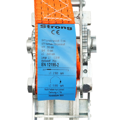 Cargo anchoring strap 12m x 50mm 5T (double ratchet ERGO)
