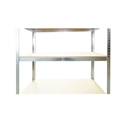 Metal shelf with 5 MDF shelves, 180x100x40cm, 250kg/shelf, assembly without screws, galvanized