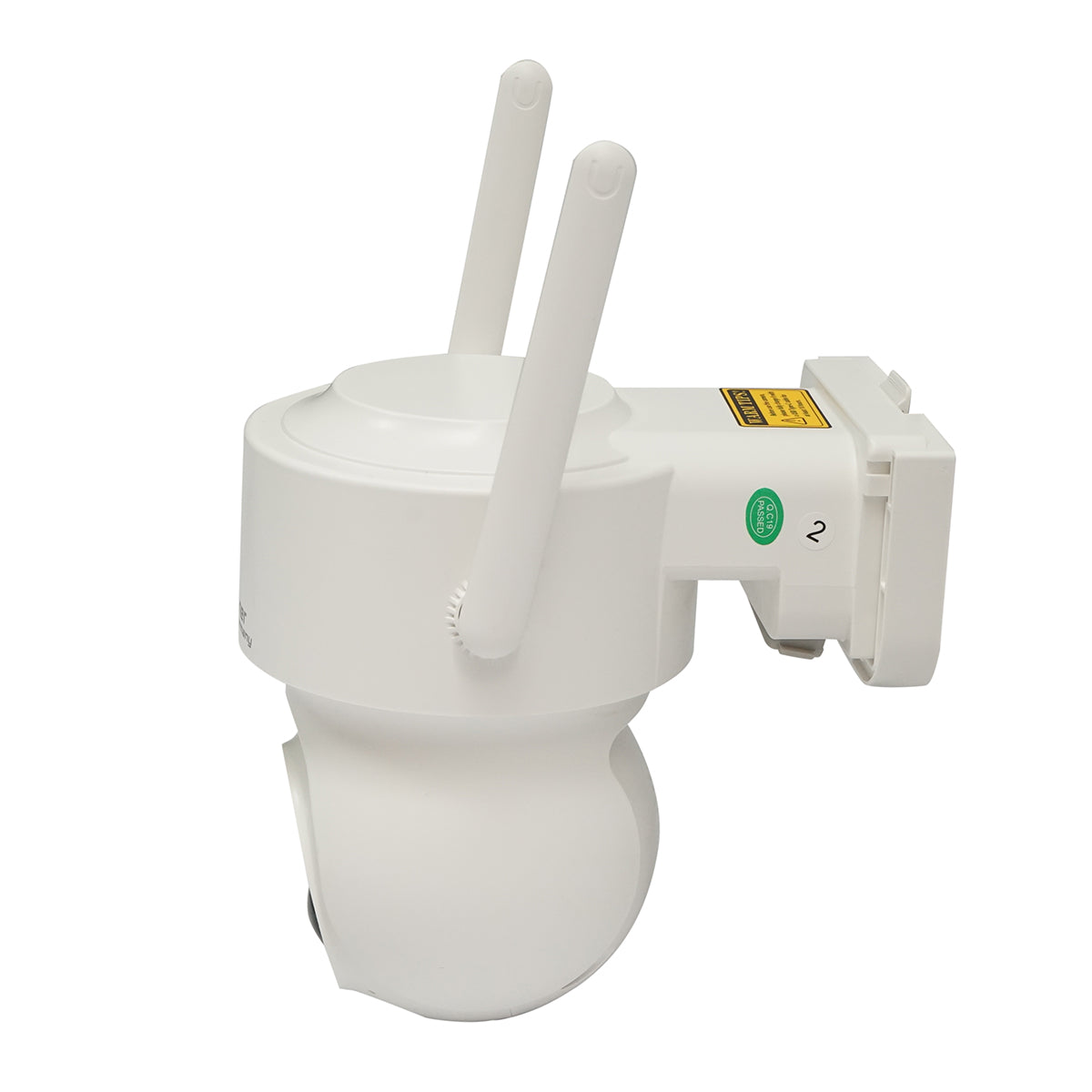 4 MP surveillance camera with 5W solar panel, fast charging 18650 battery, 2.4 GHz WIFI, 360-degree rotating PTZ with motion sensor, human detection PIR, alarm, night vision, and iCSee app.