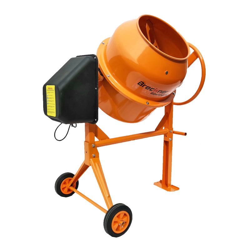 Concrete mixer 450W, tub volume 120L, gear and crown made of cast iron, 44Kg Breckner Germany