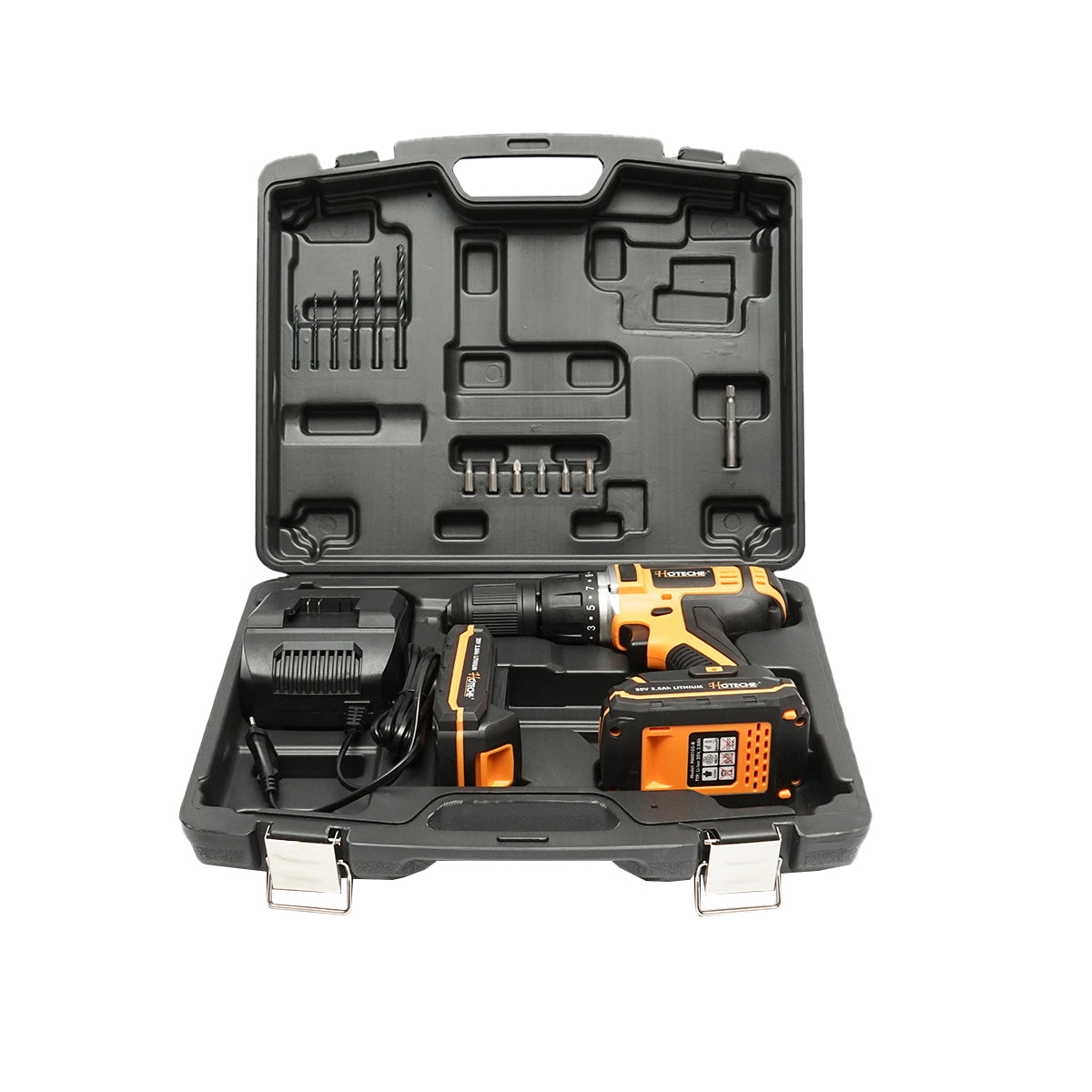 Cordless drill with 13mm chuck, 2x20V 2.0Ah battery, 1400rpm Hoteche