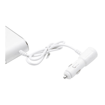 Triple car lighter adapter 12/24V white with individual switch and 1 USB port 5V 2.1A