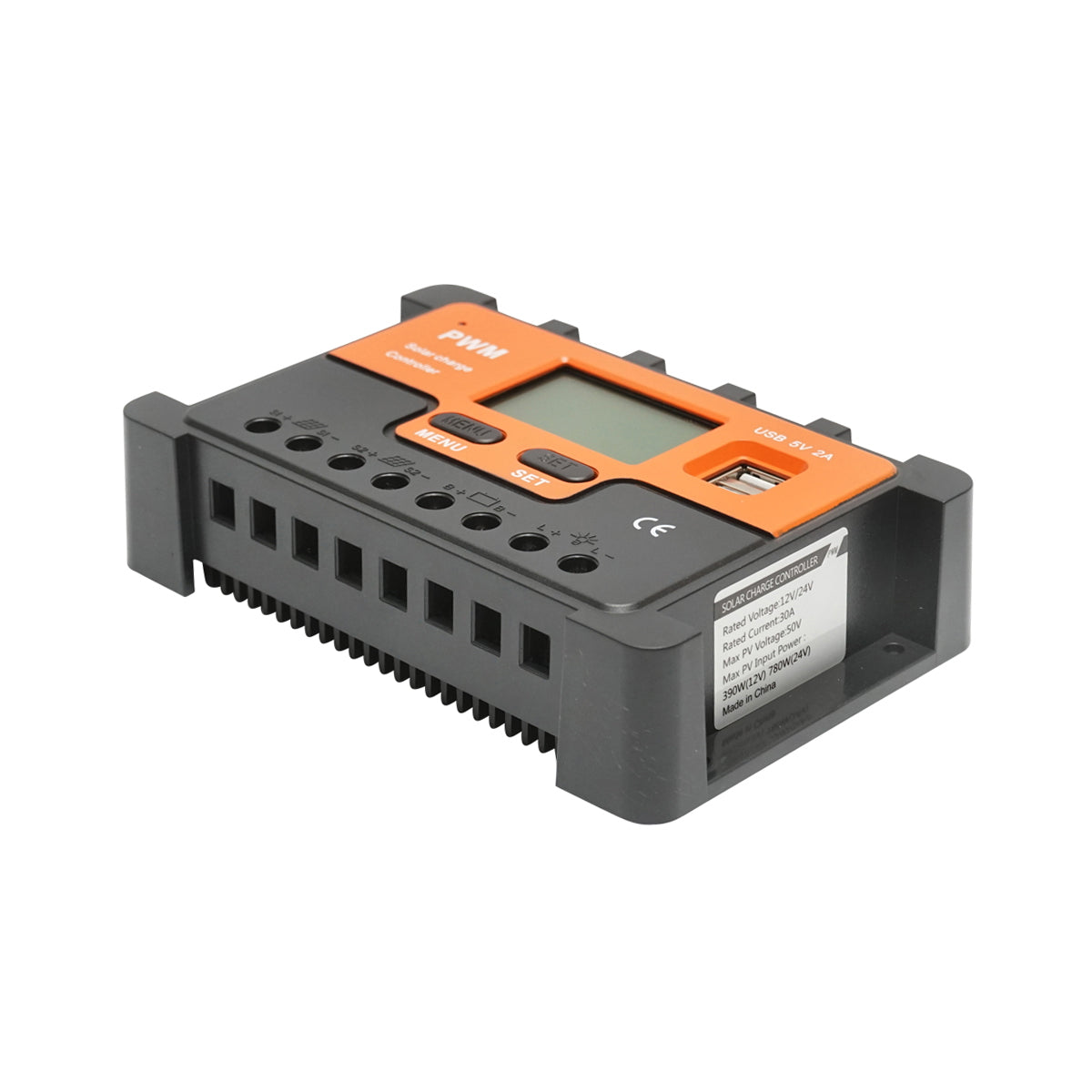 Voltage regulator for solar panel 30A 12V/24V 2X USB port 5V/2A Breckner Germany