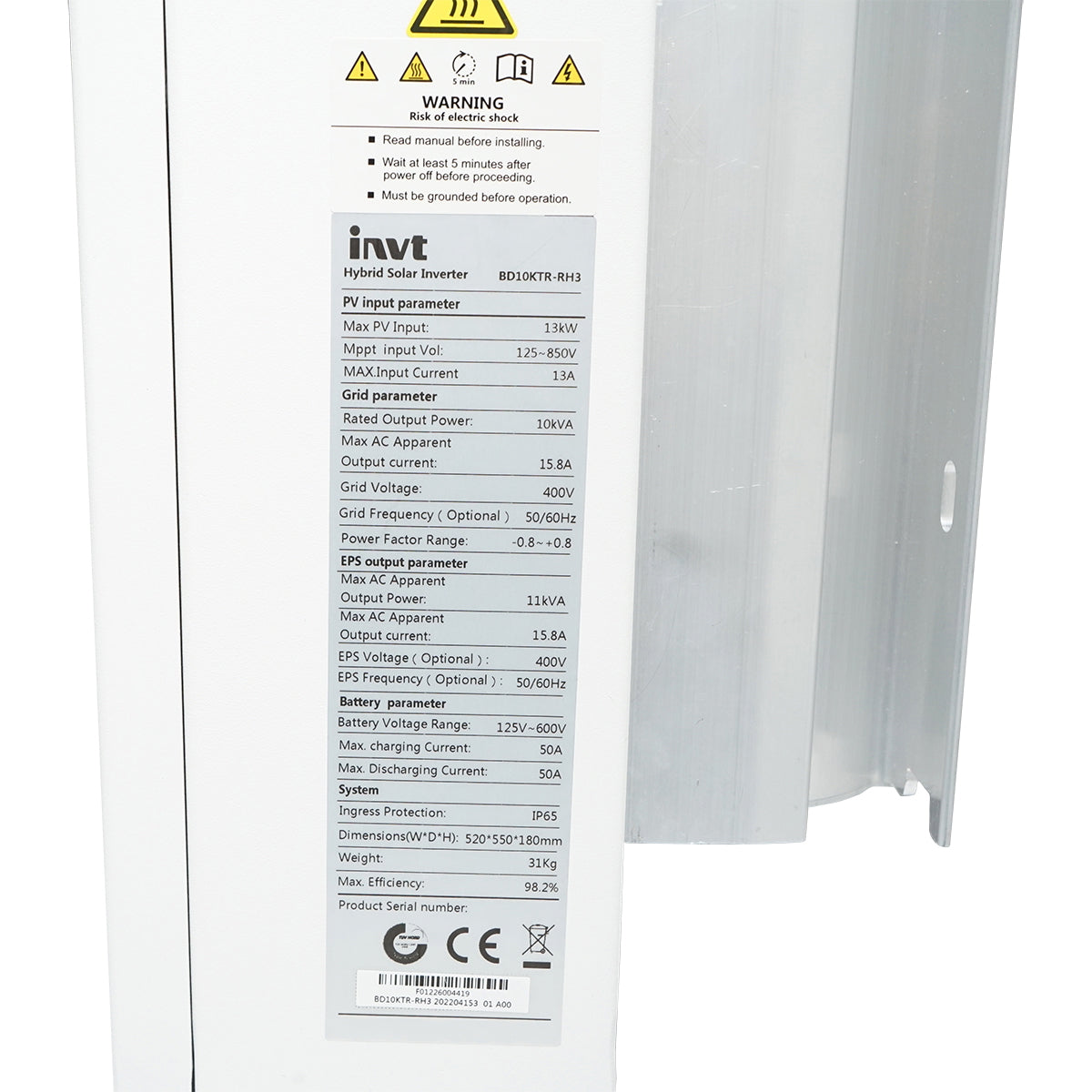 10KW INVT BD10KTR-RH3 hybrid inverter three-phase for photovoltaic system 400V 2xMPPT, prosumer ON/OFF-GRID
