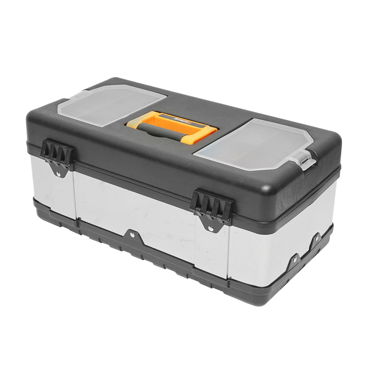 Stainless steel toolbox with plastic lid 450x250x195mm Hoteche