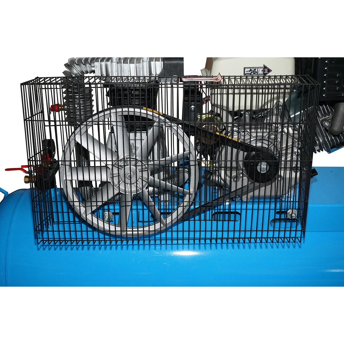 200L air compressor power 4.8kW/6.5HP pressure 8 Bar, flow rate 200L/min with 15HP gasoline engine and electric start Breckner Germany