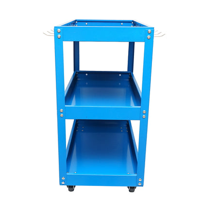 Metal cart on wheels with 3 shelves and tool holders 660x360x730mm