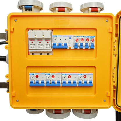 Group distribution board for portable site organization 2x415V/16A, 2x415V/32A, 2x250V/16A, 2x250V/32A, 370x340x330mm IP54/67 SUNTREE
