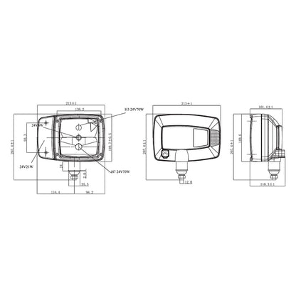 Set of headlamp-type lights with right and left signaling 12V HR-A-035 Breckner Germany