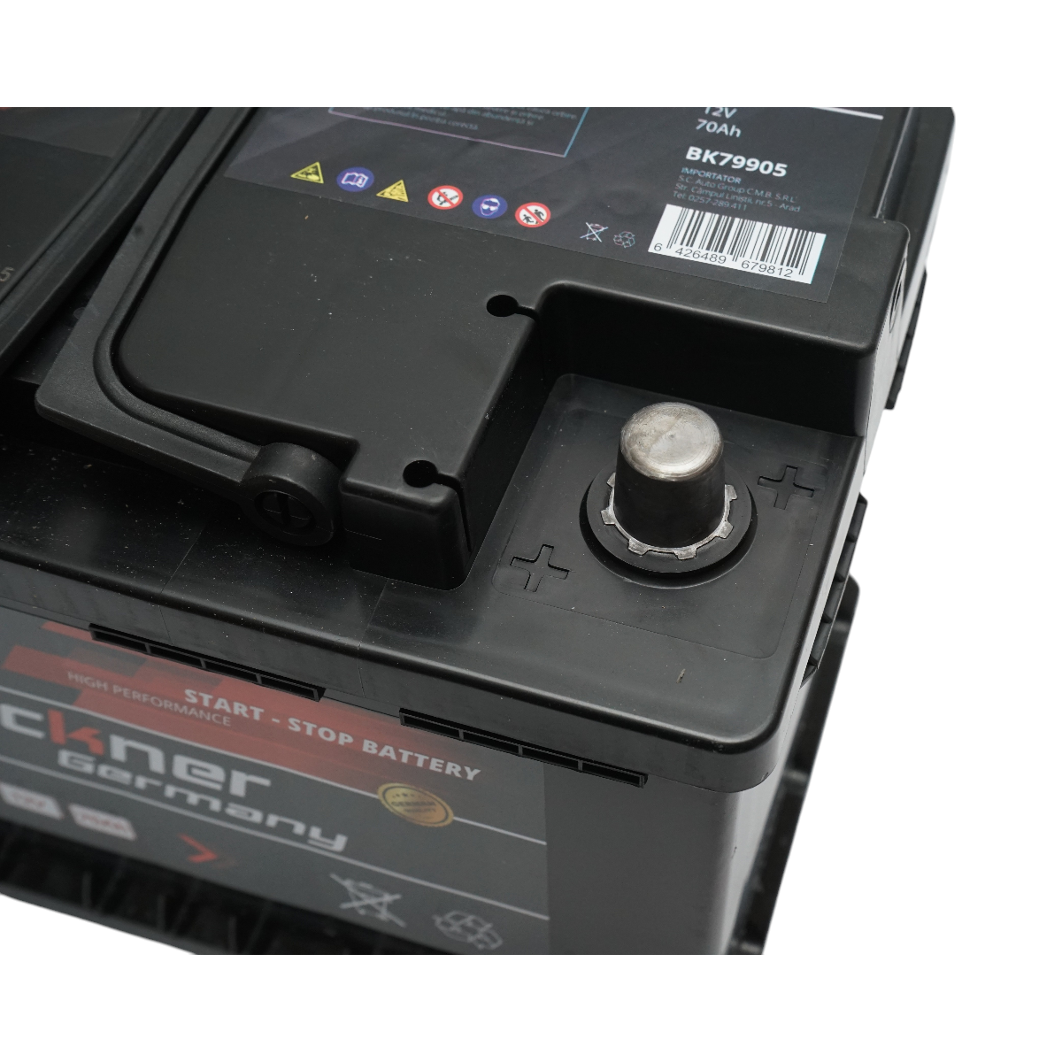 AGM start-stop car battery 12V 70 Ah, 900A at start 275x175x195mm Breckner Germany