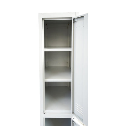 Double metal wardrobe cabinet type locker with 2 secured doors 1850x380x450mm, grey Breckner Germany