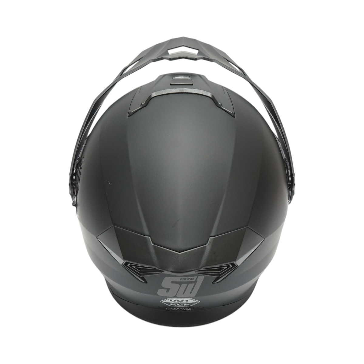 Matte black full-face motocross helmet with a clear visor and sunglasses, size XL Lion