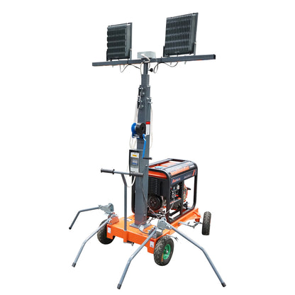 Mobile LED lighting tower, telescopic 4x200W 4.5KW height 1800-4800mm with diesel generator