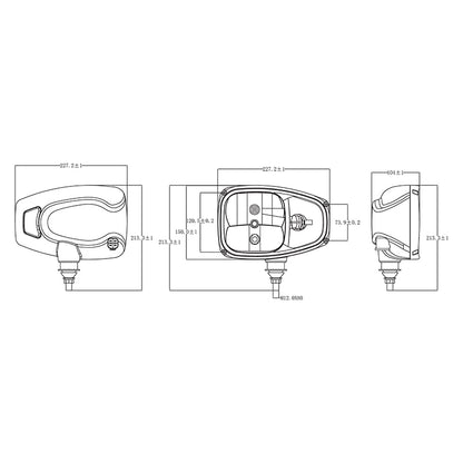 Set of headlamp type lamps with right and left signaling 12V HR-A-015 Breckner Germany