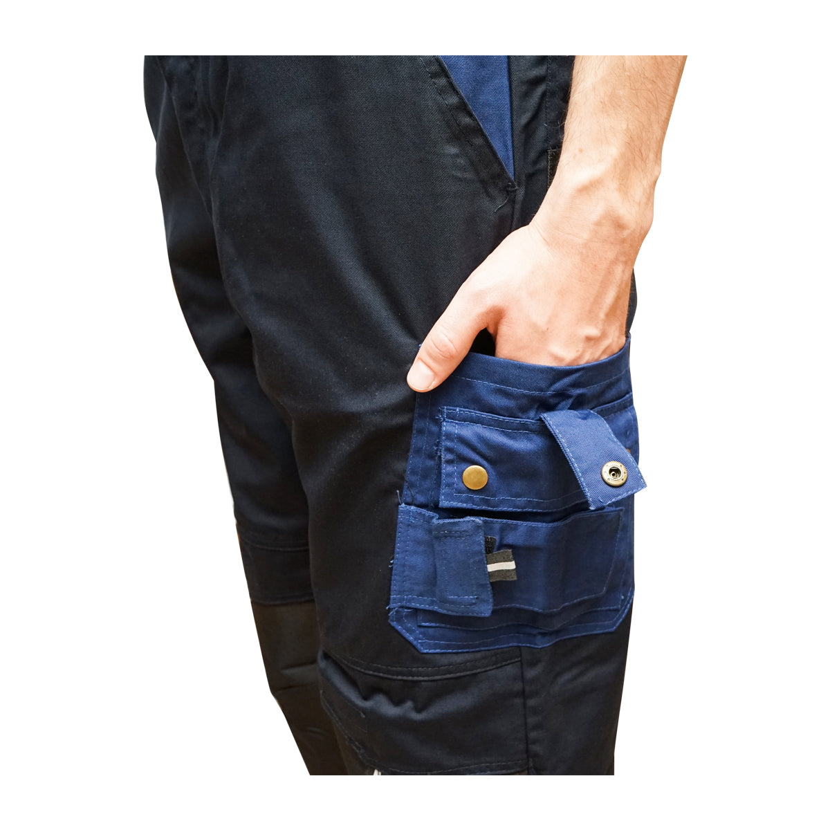 Work pants, polyester with cotton, navy blue, L Breckner Germany