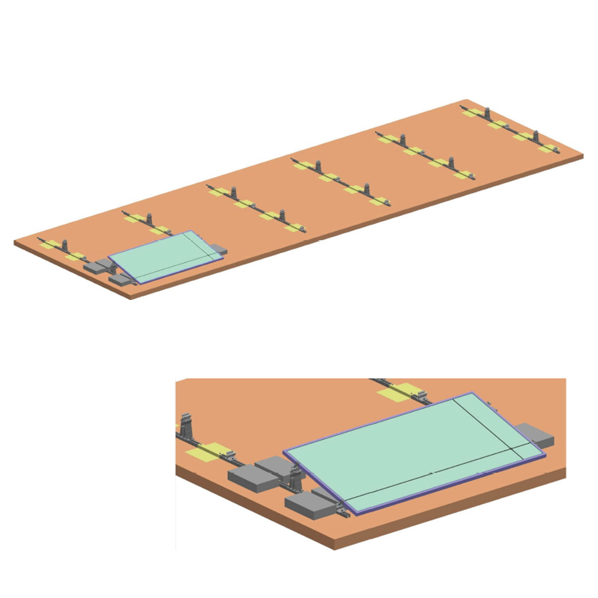 Complete mounting system, terrace structure for 10 solar photovoltaic panels at an angle of 10 degrees Breckner Germany