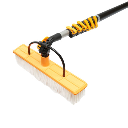 Cleaning system with pump 12-24-220V and telescopic brush arm max at 8.5M for photovoltaic solar panels