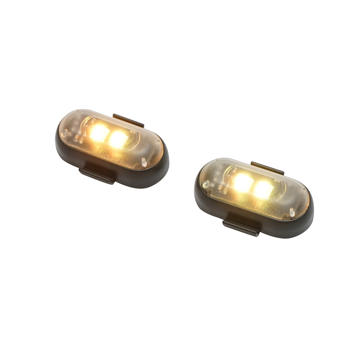 Set of 2 RGB strobe LED lamps with remote control, 10 modes, 8 colors, 110mAh rechargeable lithium battery USB-C IP65