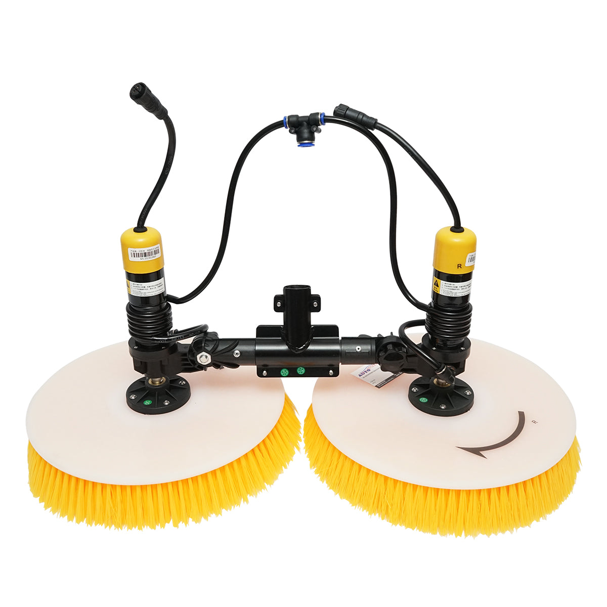 Solar panel cleaning system with 2 brushes, 24V/26Ah battery and arm up to 7.5 m