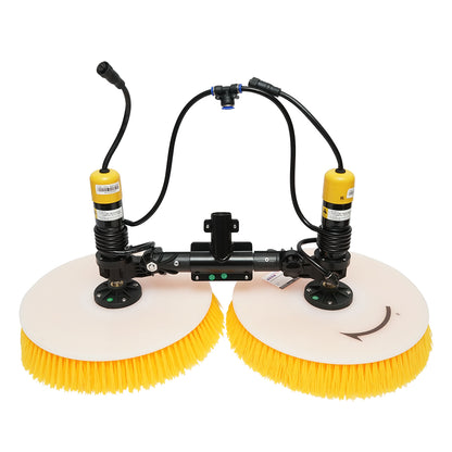 Solar panel cleaning system with 2 brushes, 24V/26Ah battery and arm up to 7.5 m