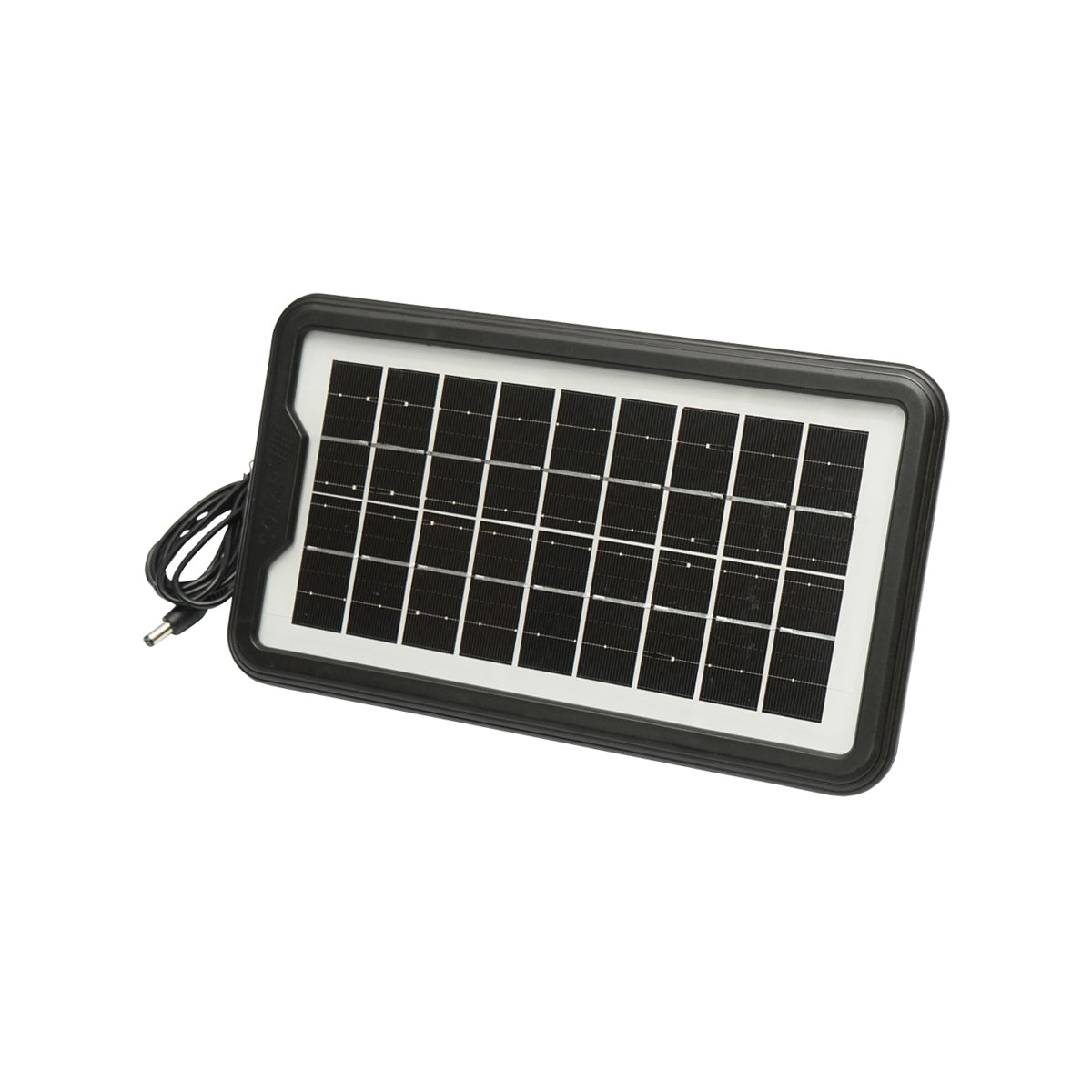 Portable LED lighting kit with 3 bulbs/projector, FM radio, solar panel, and 6V, 4.5 Ah battery for fishing camping GD-15