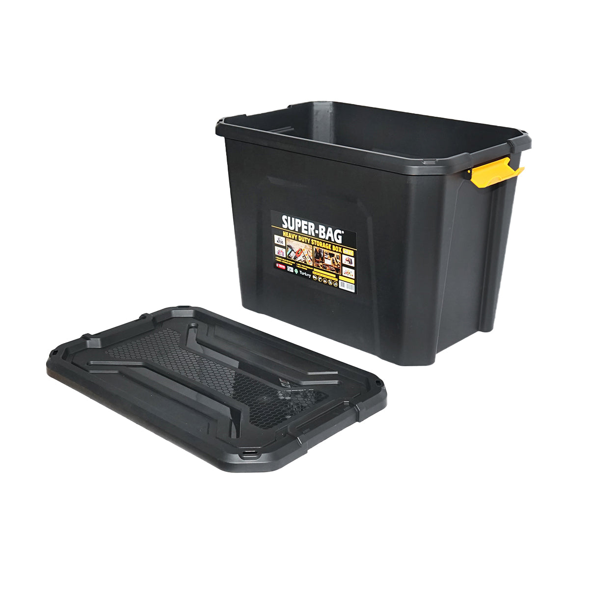 Storage box with lid for heavy loads 60L 580x380x405mm