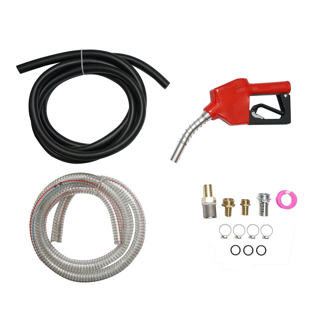 Diesel transfer pump kit 220V 550W with meter, 1.5m suction hose, 4m transfer hose, and Breckner Germany gun
