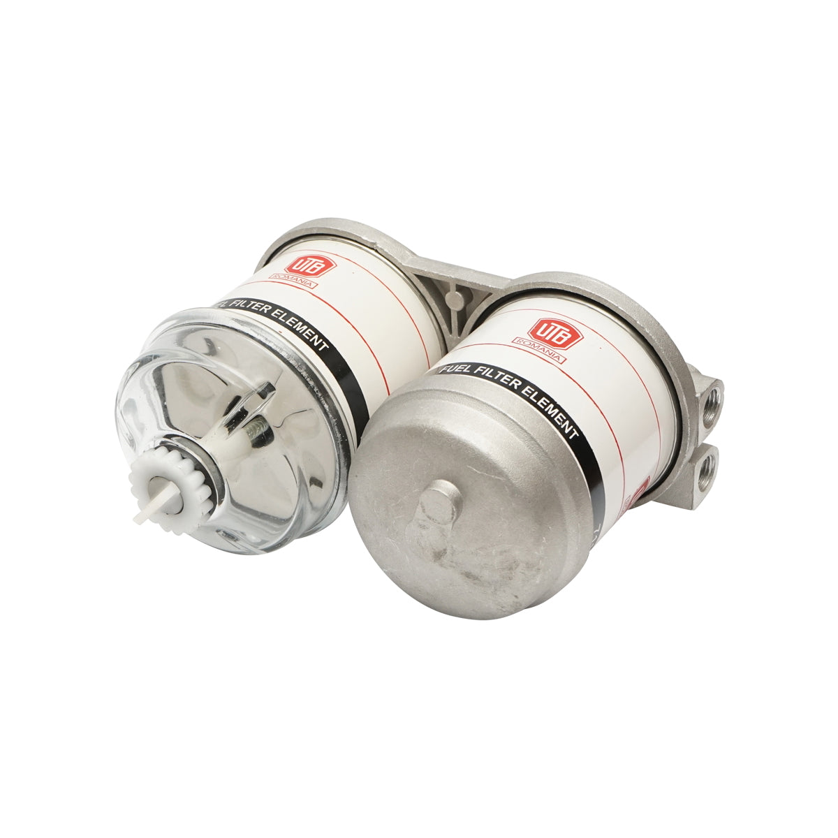 Double diesel filter battery at 90 degrees with glass cap UTB U-650