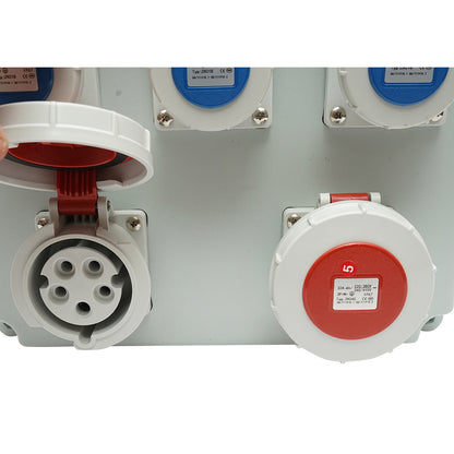 Group socket panel organization for site 2x415V/32A, 3x250V/16A, 18 modules 540x360x180mm IP67 SUNTREE