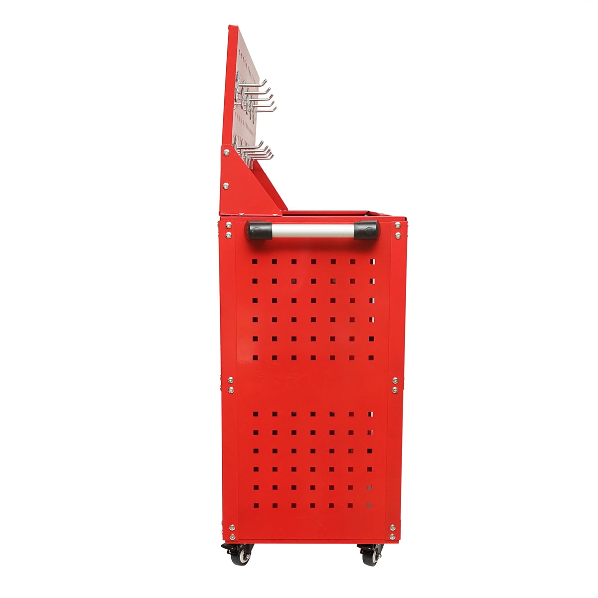 Metal cart on wheels with 3 shelves and panel with tool supports 660x360x1080mm